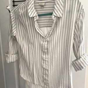 XS a new day high low oversized button down
